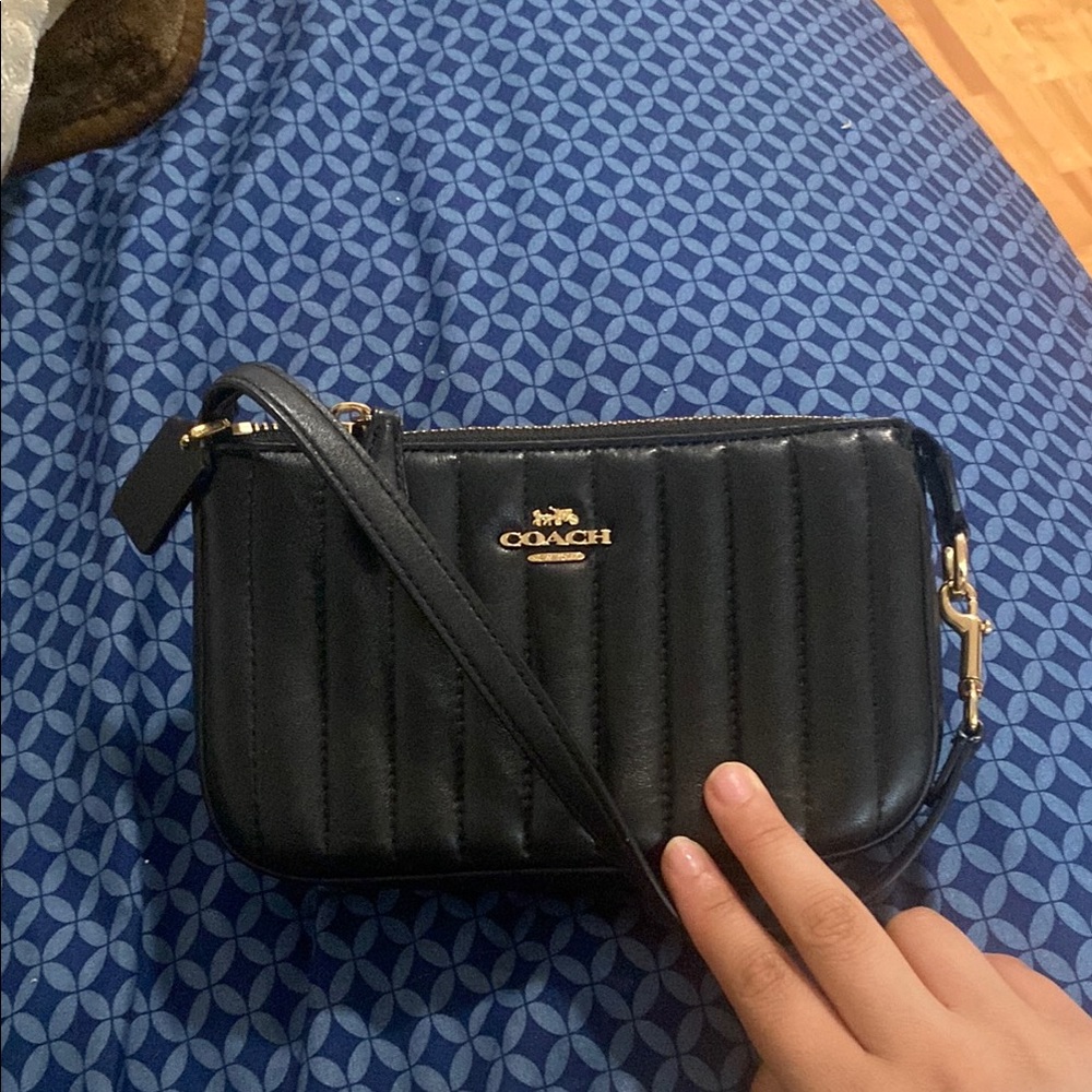 Coach Quilted Leather Crossbody Bag in Black